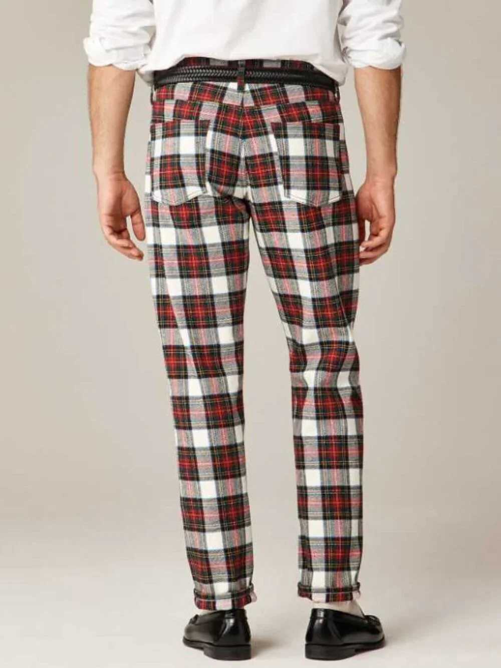 New 33x30 J.Crew classic 5-pocket twill pant in Christmas Stewart tartan plaid